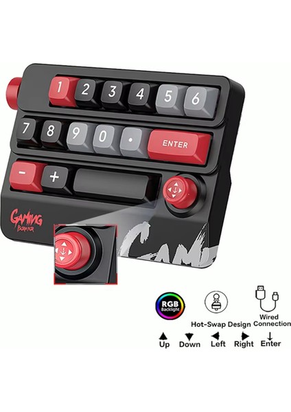 Taşınabilir Joystick Mekanik Klavye Tam Sıcak Değiştirilebilir Tuş, C (Yurt Dışından) fiyatları