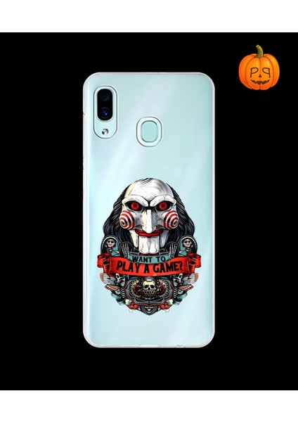 Samsung Galaxy A30 Uyumlu Şeffaf Kılıf Horror 7 Tasarımlı