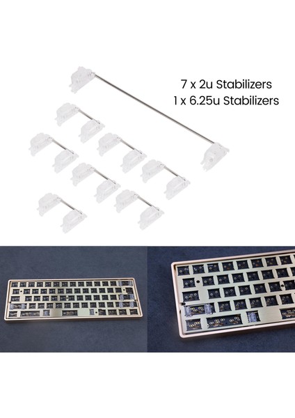 Mekanik Klavye Cherry Mx Anahtarı Pcb'ye Monte Edilmiş Kiraz Sabitleyici Şeffaf Kasa 6.25U Değiştirici Tuş Sabitleyici (Yurt Dışından) indirimleri