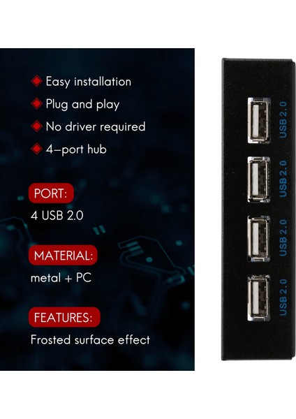 3,5 Inç Disket Yuvası 4 Portlu USB 2.0 Hub Usb2.0 Ön Panel Genişletme Adaptörü Bağlantı Braketi Masaüstü Için 9 Pin Kablolu (Yurt Dışından) modelleri