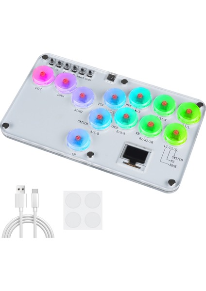 Hitbox Dövüş Çubuğu Kontrol Cihazı Renkli Rgb Işık Dövüş Oyunu Atari Oyunu Klavyesi Pc Ps3 Ps4 Switch Için (Yurt Dışından)