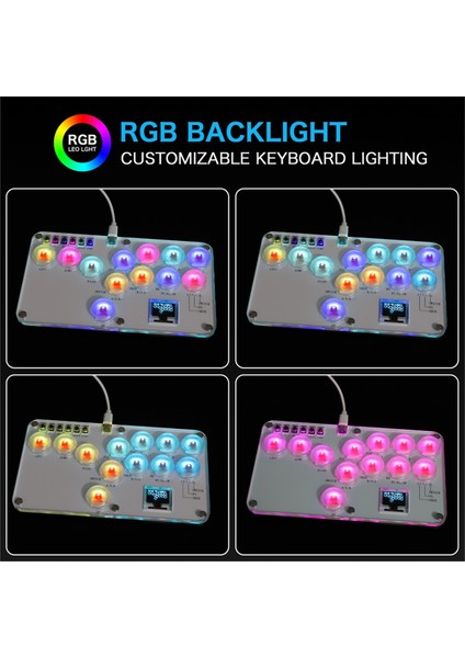Hitbox Dövüş Çubuğu Kontrol Cihazı Renkli Rgb Işık Dövüş Oyunu Atari Oyunu Klavyesi Pc Ps3 Ps4 Switch Için (Yurt Dışından) indirimleri