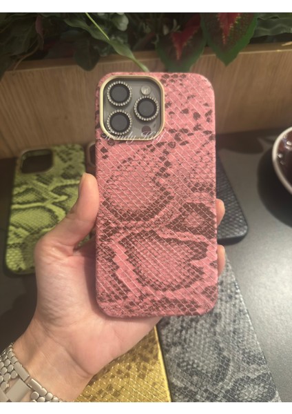 iphone (14 Pro Max) Uyumlu Yılan Desenli Deri Magsafe Kılıf fiyatları