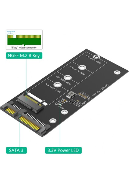 M.2 Ngff - Sata Adaptör Kartı B Anahtarı/b ve M Anahtarı SSD Dönüştürücü Ngff M.2 2280 2260 2242 2230 SSD Için (M.2 Nvme Için Değil) (Yurt Dışından) modelleri