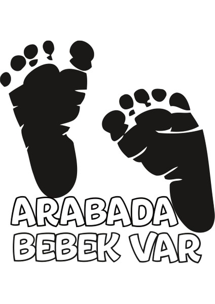 Sticker Arabada Bebek Var 3 D Kabartmalı Parlak