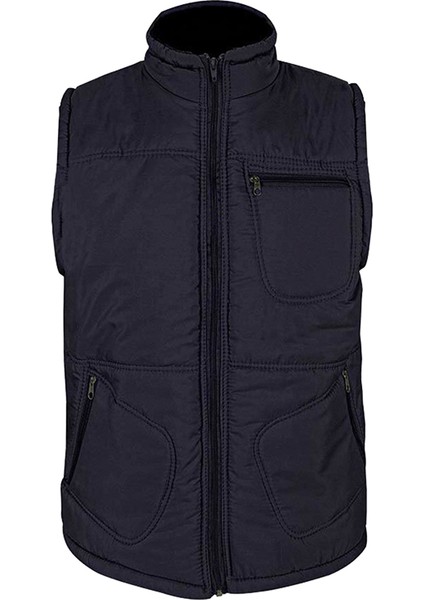 Kışlık Mikro Siyah Polarlı Yelek