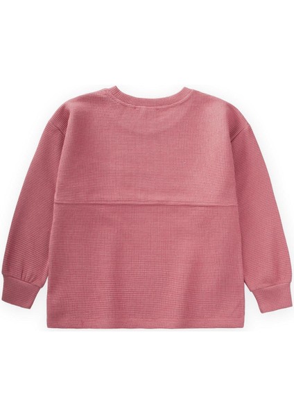 Oversize Waffle Mevsimlik T-Shırt 2-14 Yaş Gül Kurusu fiyatları