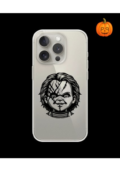 iPhone 15 Pro Max Uyumlu Şeffaf Kılıf Horror 4 Tasarımlı