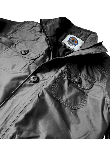 Slim Fit Suya Rüzgara Dayanıklı Kumaş Kapitone Trençkot Mont