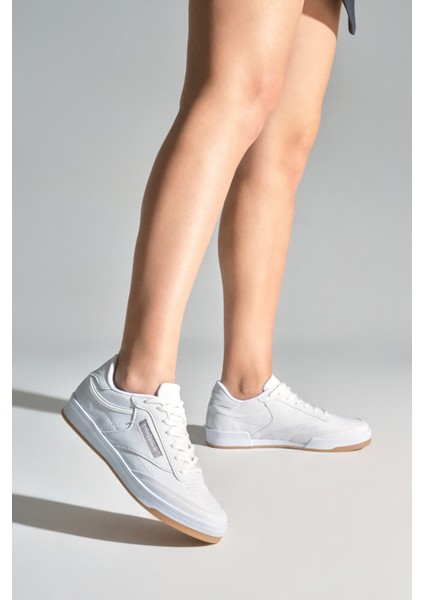 Unisex Beyaz Beyaz Rahat Kalıp Poli Taban Bağcıklı Spor Ayakkabı modelleri