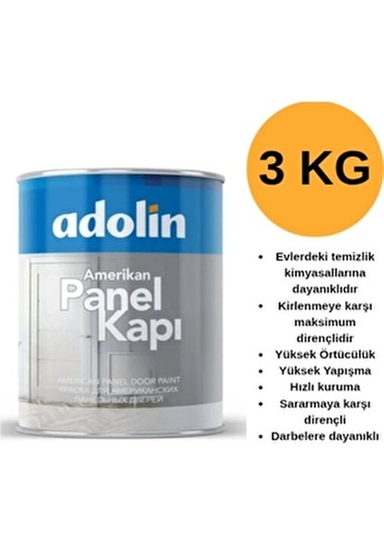 Amerikan Panel Kapı Boyası Beyaz Renkli Yarı Mat Sentetik 3 kg Özel Koruyucu Formül fiyatları