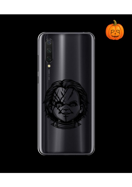 Xiaomi Mi 9 Lite Uyumlu Şeffaf Kılıf Horror 4 Tasarımlı