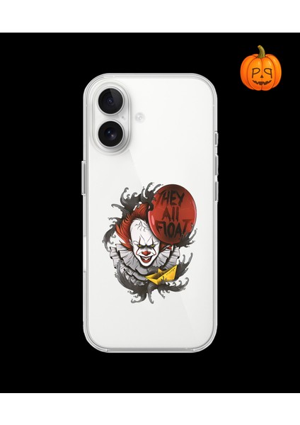 iPhone 16 Uyumlu Şeffaf Kılıf Horror 1 Tasarımlı