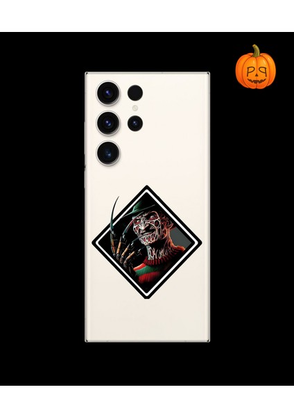 Samsung Galaxy S23 Ultra Uyumlu Şeffaf Kılıf Horror 2 Tasarımlı