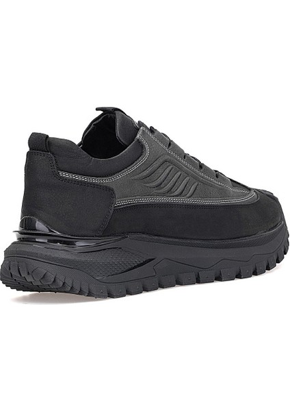 M434 Erkek Hakiki Deri Casual Ayakkabı Siyah - Gri fırsatları