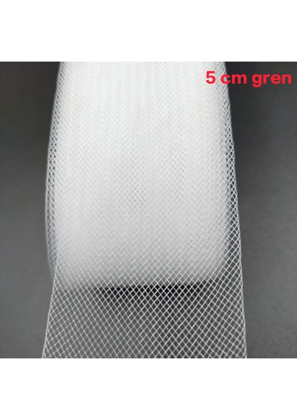 Gren 5 cm Beyaz-1 Top 25 Yard (22,85 Metre)-Gelinlik ve Abiye Elbise Dikim Işleri Için