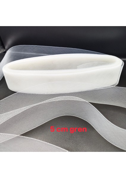 Gren 5 cm Beyaz-1 Top 25 Yard (22,85 Metre)-Gelinlik ve Abiye Elbise Dikim Işleri Için modelleri