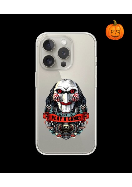 iPhone 16 Pro Uyumlu Şeffaf Kılıf Horror 7 Tasarımlı