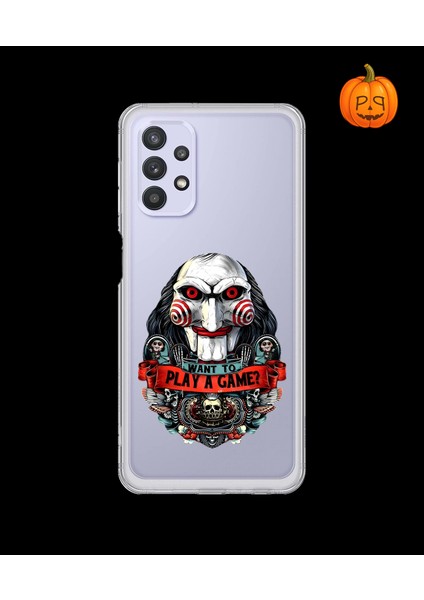 Samsung Galaxy A32 Uyumlu Şeffaf Kılıf Horror 7 Tasarımlı