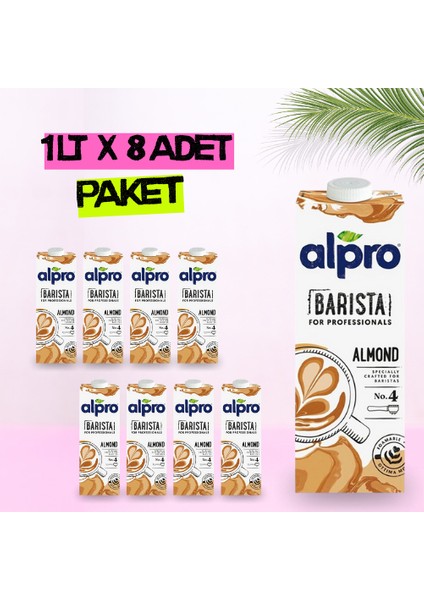 Barista Badem Sütü 1 Lt x 8 Adet