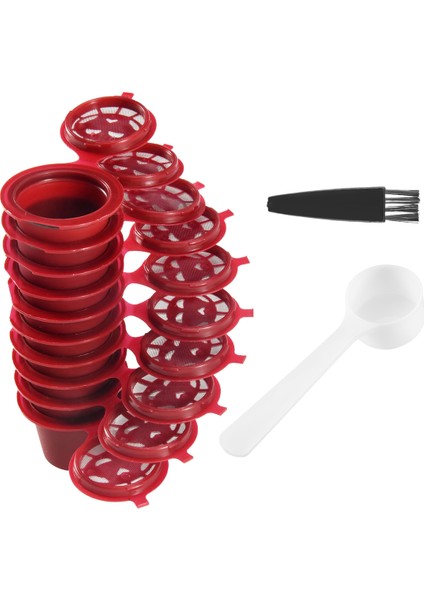 Nespresso Için 10 Adet Yeniden Kullanılabilir Doldurulabilir Kahve Kapsül Filtresi Kaşık Fırçalı Mutfak Aksesuarları Kahve Filtresi Kırmızı (Yurt Dışından) fiyatları