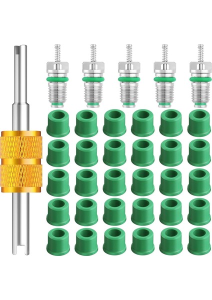 36 Adet R134A 1/4 Inç Şarj Hortumu Conta Takımı Klima Valfi Çekirdek Aksesuarları 30 Valf Hortumu Contası Içerir (Yurt Dışından)
