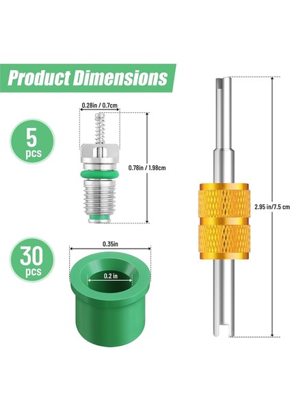 36 Adet R134A 1/4 Inç Şarj Hortumu Conta Takımı Klima Valfi Çekirdek Aksesuarları 30 Valf Hortumu Contası Içerir (Yurt Dışından) modelleri