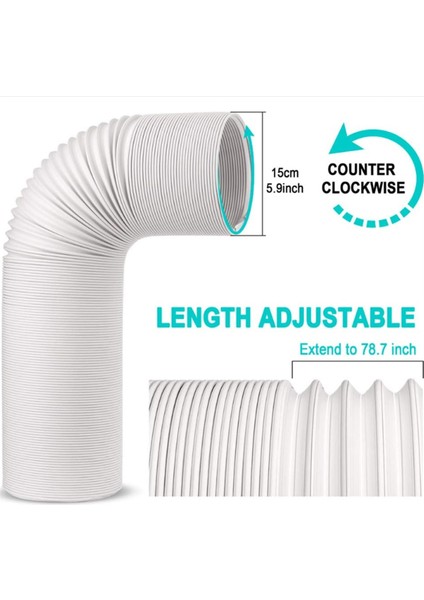 Klima Hortumu, Taşınabilir Egzoz Havalandırma Hortumu, 5,9 Inç Çap, Saat Yönünün Tersine Dönen Ac Hortumu, Ac Egzoz Hortumu (Yurt Dışından) modelleri