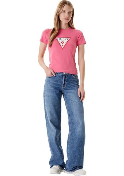 Jeans Kadın Pembe Slim Fit T-Shirt W4YI04J1314-A619 fiyatları