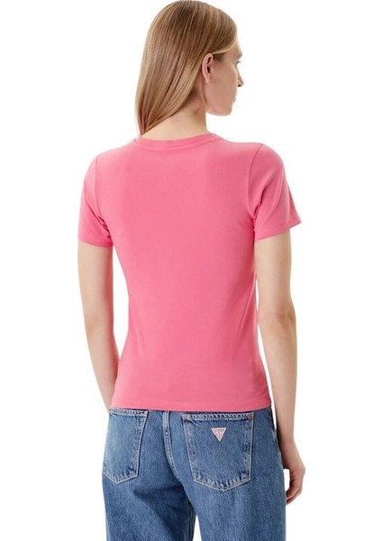 Jeans Kadın Pembe Slim Fit T-Shirt W4YI04J1314-A619 modelleri