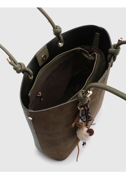 Volten Hakiki Süet Deri Haki Kadın Omuz Çantası indirimleri