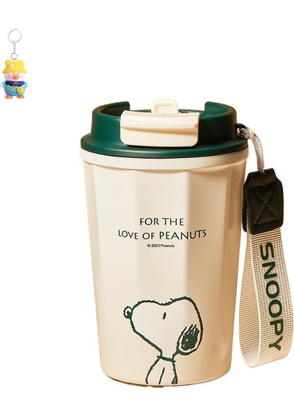 Snoopy Kadın Termos Bardağı Pipetli Taşınabilir Gıda Sınıfı 316 Çift Içme Bardağı Ofis Kahve Bardağı Büyük (Yurt Dışından)