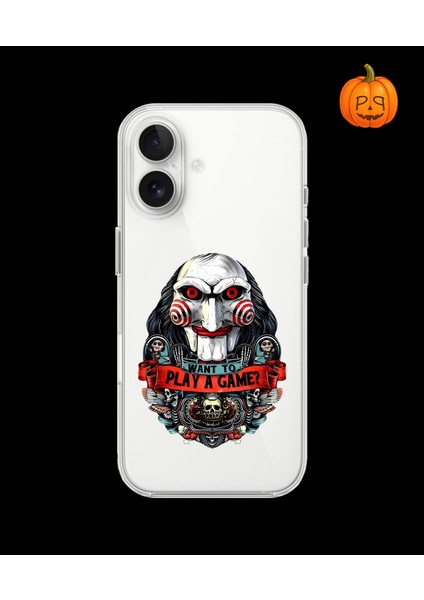 iPhone 16 Uyumlu Şeffaf Kılıf Horror 7 Tasarımlı