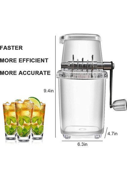 Buz Kırıcı Manuel Döner Buz Kırıcı Kokteyller Slush Makinesi Buz Küpü Kırılmış Smoothie'ler Buz Kırıcı Makinesi Ev A (Yurt Dışından) modelleri