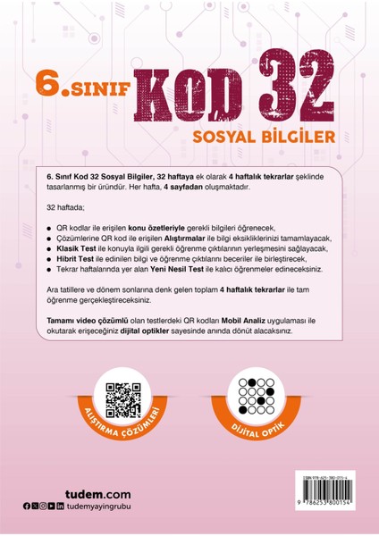 6. Sınıf Sosyal Bilgiler Kod 32 fiyatları