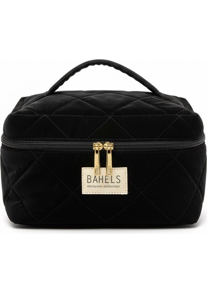 Siyah Desen Seyahat Makyaj Çantası