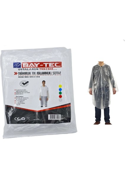 Tek Kullanım Yağmurluk Şeffaf MK5104