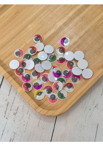 15 mm Oynar Göz Kiprikli Karışık Renk 50 Çift