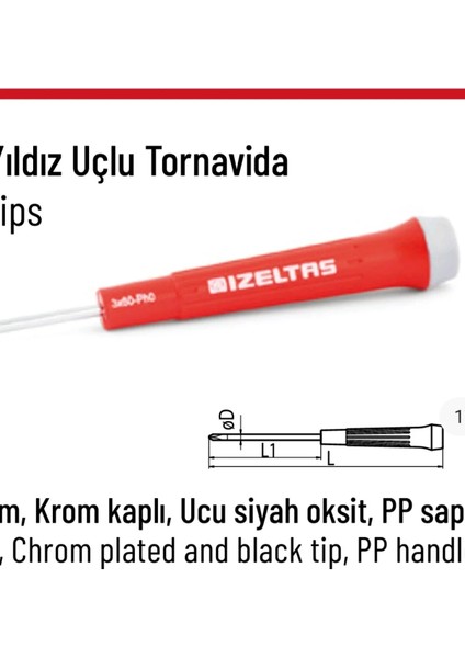 Tornavida (Klemens) Yıldız Uçlu 3*60MM fiyatları