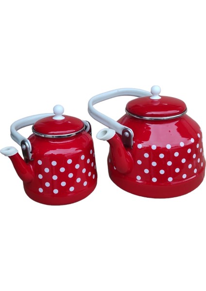 Emaye Kırmızı Puantiyeli Çaydanlık 1,4 Litre Emaye Çaydanlık Çinko Bitki Çayı Demliği fırsatları