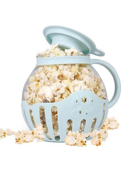 Patlamış Mısır Makinesi Mikrodalga Atıştırmalık Patlamış Mısır Hava Patlatıcıları 2,25 Litre Patlamış Mısır Kasesi Borosilikat Mutfak Aksesuarları, Mavi (Yurt Dışından)