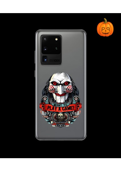 Samsung Galaxy S20 Ultra Uyumlu Şeffaf Kılıf Horror 7 Tasarımlı