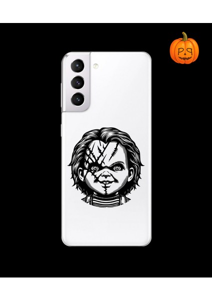 Samsung Galaxy S21 Uyumlu Şeffaf Kılıf Horror 4 Tasarımlı