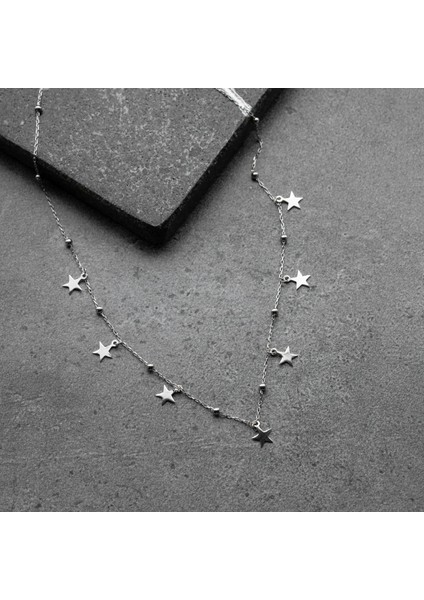 925 Ayar Gümüş Sallantılı Yıldız Kolye fiyatları