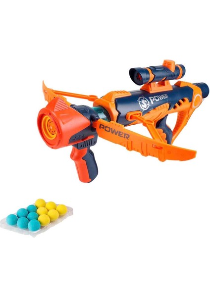 Dürbünlü 12 Mermili Sünger Top Atan Silah – Hedefleme Dürbünü & Manuel Mekanizma