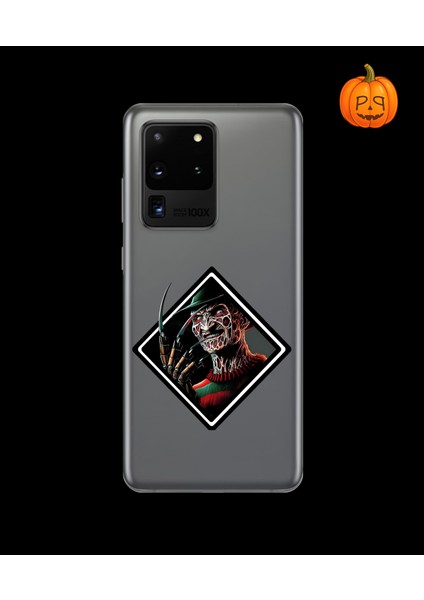 Samsung Galaxy S20 Ultra Uyumlu Şeffaf Kılıf Horror 2 Tasarımlı