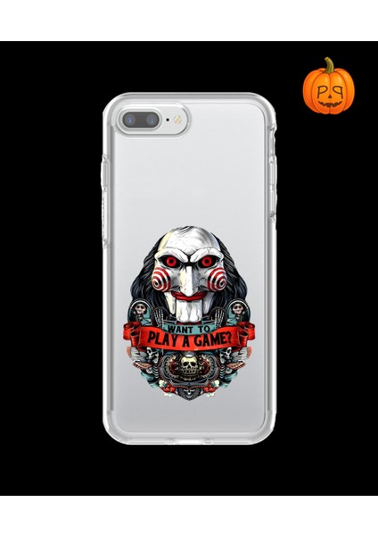 iPhone 7 Plus Uyumlu Şeffaf Kılıf Horror 7 Tasarımlı