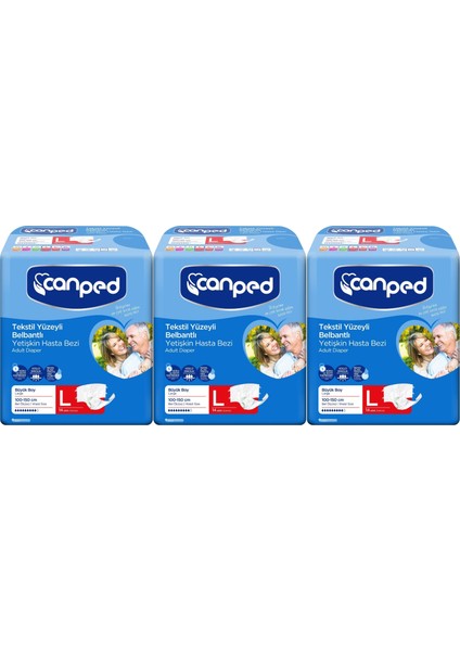 Hasta Bezi Yetişkin Bel Bantlı Tekstil Yüzey L - Büyük - Large 42 Adet (3pk*14)