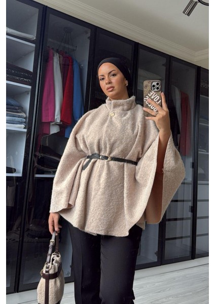 Kadın Taş Yarasa Kol Kırçıllı Kaban fırsatları