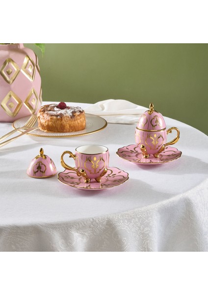 Faberge Egg 2 Kişilik Kahve Fincanı Pembe 90 ml